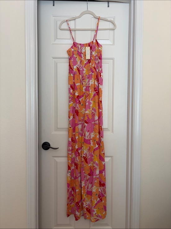 Copper Key Pants - Copper Key Pink & Orange Floral Maxi Jumpsuit